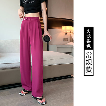 Black wide-leg pants women's pants spring and summer new draping mop pants women's casual pants straight suit pants women's pants