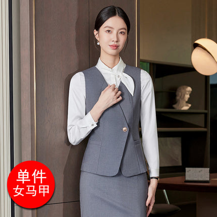 High-End Professional Suit Women's Long-Sleeved New Vest Skirt Bank Manager Business Formal Wear Hotel Front Desk Work Clothes