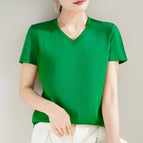 V-neck emerald color / S