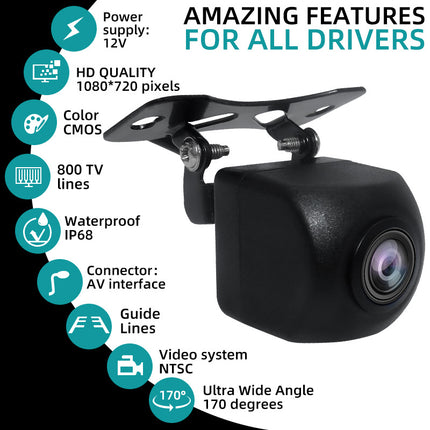 6V HD Starlight Night Vision CCD HD Reversing Rear View Camera Android Navigation AHD Display Universal