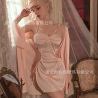 Pink separate jacket (robe + belt) / One size fits all