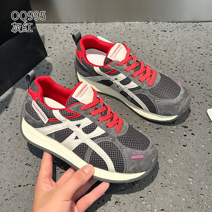 Genuine Leather Sports Shoes for Women, 2026 Autumn Retro New Style, Versatile Lightweight Casual Thick-Soled German Training Shoes