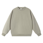 Gray green-pure cotton round neck sweatshirt / S (recommended 55kg )