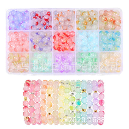 8mm Kidsren's Bracelet Beading DIY Material Package Loose Bead Necklace for Boys and Girls to Make Glass Crystal Toy Beads