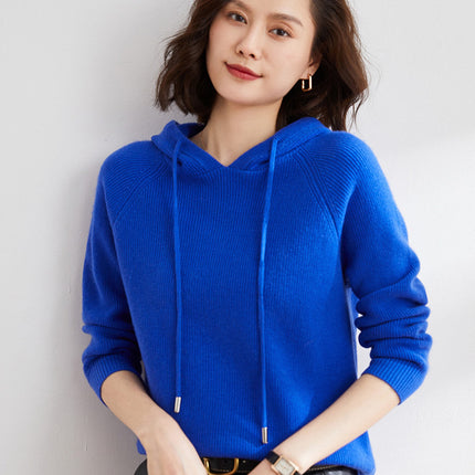 Hooded Knit Sweater for Women 2025 Autumn and Winter New Loose Cable Knit Hooded Sweatshirt Thickened Casual Sweater Base Layer