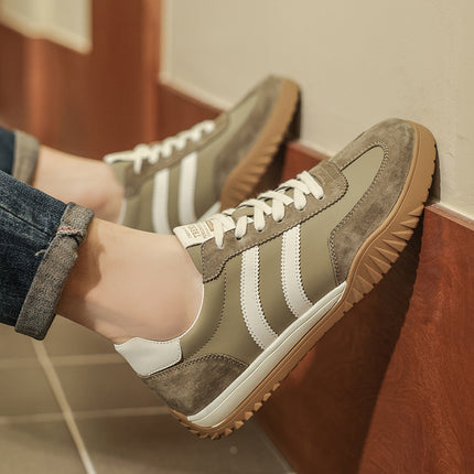 Forrest Gump Shoes Men's 2025 Spring New Genuine Leather German Training Shoes Men's Retro Soft Sole Casual Shoes All-match Fashionable sneaker
