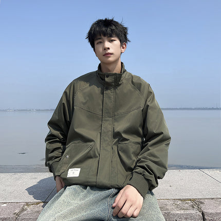 plus size Men's Windproof Baseball Suit Rush Clothes Spring and Autumn Plus Fat Plus Plane Jacket Trendy Loose Casual Jacket