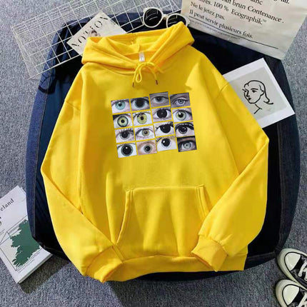 2024 Export Women's Autumn and Winter Velvet Thickeneded European and American Loose Long-sleeved Hoodie Large Size Pure Color Sweatshirt Women's Clothing