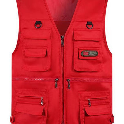 Cross-Border Outdoor Multi-Pocket Vest Men's Fishing Vest Photography Middle-Aged Men's Tops Work Clothes Middle-Aged and Elderly Dad Wear