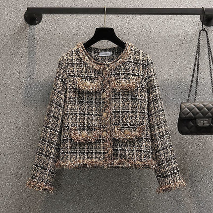 Plus Size Women's Autumn and Winter Suit 2025 New Style Cardigan Jacket Fashionable Slimming Look Versatile Dress Two-Piece Set