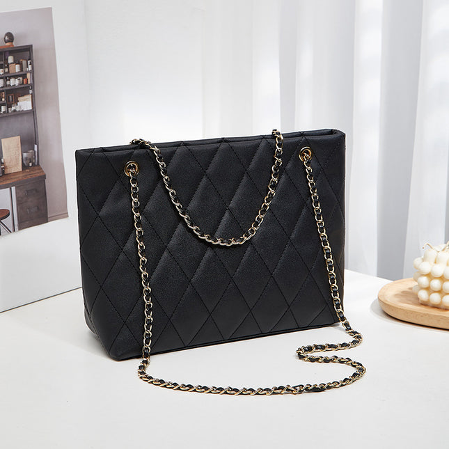 Lingge Casual Tote Bag New Retro Western Style Chain Bag Shoulder Bag Underarm Bag Simple Fashion Crossbody Bag Women's Bag