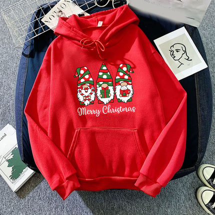 Santa Claus merry Christmas printed hooded hoodie European and American men's and women's jacket European size