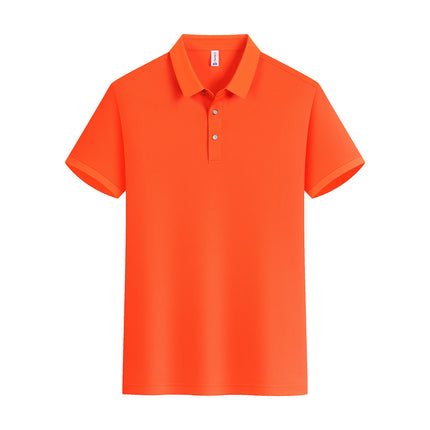 High-Quality Ice Silk Short-Sleeved Polo Shirt with Custom Printed Logo, Summer Breathable Lapel Quick-Drying Work Clothes, Work Clothes Printing