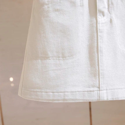 Petite High-Waisted White Versatile Denim Skirt for Women 2025 Summer New Design Commuter Short Skirt