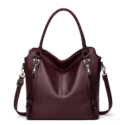 2024 New Women's Bag European and American Big Bag Foreign Trade Portable Tote Bag Soft Leather Large Capacity Shoulder Crossbody Women's Bag