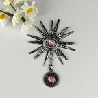 Gun black sunflower pink beads