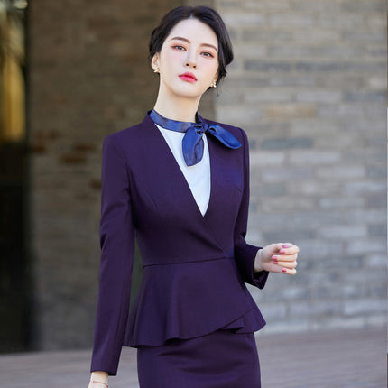 2023 Spring Business Wear Black High-end Pants Set Temperament Long-sleeved Professional Slim-fit Work Clothes Small Chanel Style Suit