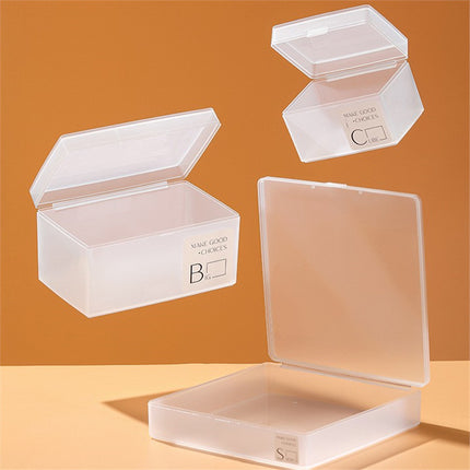 Small Items Frosted Storage Box Transparent Desktop Sundries Storage Box with Lid Household Card Drawer Organizer