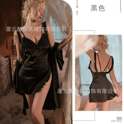 Meili Kou New Pure Desire Style Silk Home Sexy Comfortable Slip Skirt Backless Slimming Home Suit 1935