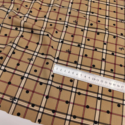 Creative Bow British Fashion Plaid Printed Fabric Pants Dress Handmade DIY Fabric 2025 New