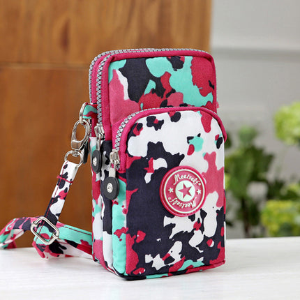 2020 Korean style mobile phone bag women's mobile phone bag packaging zipper printed small bag summer shoulder bag women's crossbody