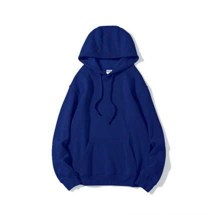 400g Heavyweight Fleece-Lined Autumn and Winter Hooded Sweatshirt, Multi-Color, Solid Color, Simple and Thick, Suitable for Layering, Unisex Sports Hoodie