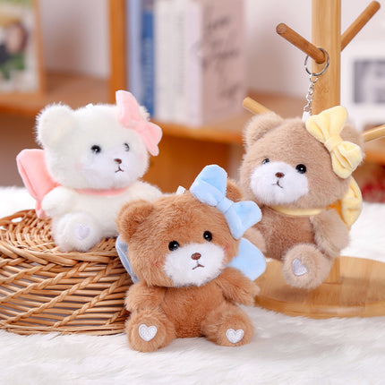 Bow Bear Doll Pendant Keychain Backpack Small Doll Jewelry Plush Toy Wholesale Girl Doll