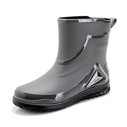 Rain Boots men's closed new waterproof shoes outdoor water boots kitchen non-slip work rubber shoes plus velvet cotton warm rain boots