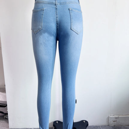 Spot European and American wish AliExpress Amazon ebay ripped denim leggings women's trousers factory outlet