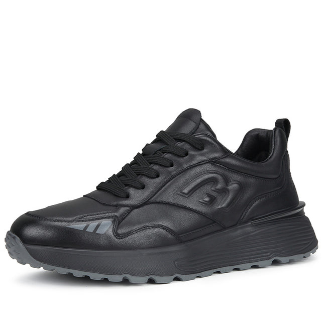 Genuine Leather Sneakers for Men 2026 New Men's Travel Shoes Versatile Casual Running Shoes Thick-Soled Dad Shoes 1679