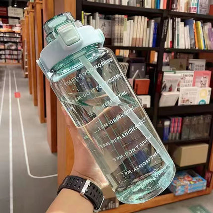 Water Cup, Super Large Capacity, High Appearance, Ton-Ton Barrel, Outdoor Sports Straw Cup, New Scale Cup, High Temperature Resistant Kettle