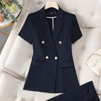 Short Sleeve-navy blue Suit / S