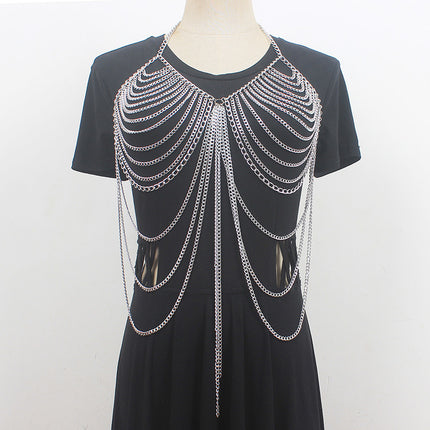 Sexy Chest Chain Sexy Underwear Body Chain Women's Perspective Metal Bra Clavicle Necklace