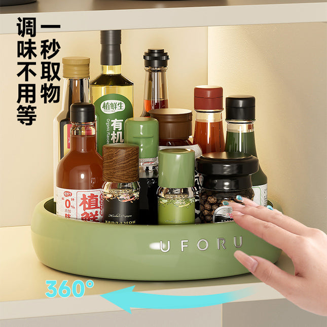 Rotating Kitchen Rack Household Kitchen Large-Capacity Rotating Seasoning Tray Oil Salt Sauce Vinegar Bottle Seasoning Rack Storage Tray