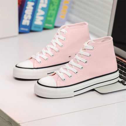 2026 Spring and Autumn New High-Top Canvas Shoes for Female Students, No Logo, Versatile Classic Style, Trendy Casual Sneakers