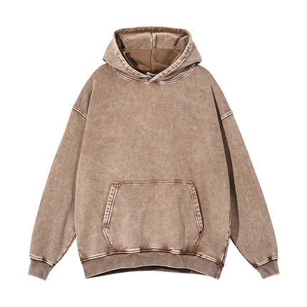 Men's Heavyweight 420g Retro Batik Distressed Hooded Sweatshirt Loose Washed Men's Trendy Brand New Sweatshirt Wholesale
