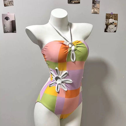 Swimsuit for Women 2025 New Hot Style One-Piece Sexy Pure Desire Slimming Look Island Vacation Beautiful Hot Spring Bikini