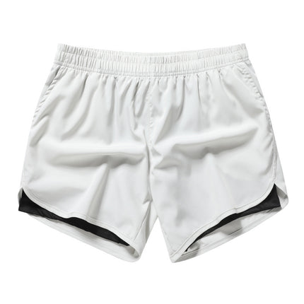 Men's Quick-drying Sports Shorts Fake Two-piece Fitness Triple Pants Marathon Running Pants Invisible Pocket for Mobile Phone