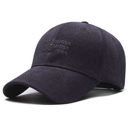 New Embroidered Women's Baseball Cap Retro Brushed Sun Protection Peaked Cap Korean Style Men's Large Head Hat Sun Hat