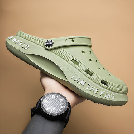 Trendy Men's Summer Outdoor Clogs with a Soft Sole, Sporty Closed-Toe Sandals, Men's Outdoor Beach Slippers