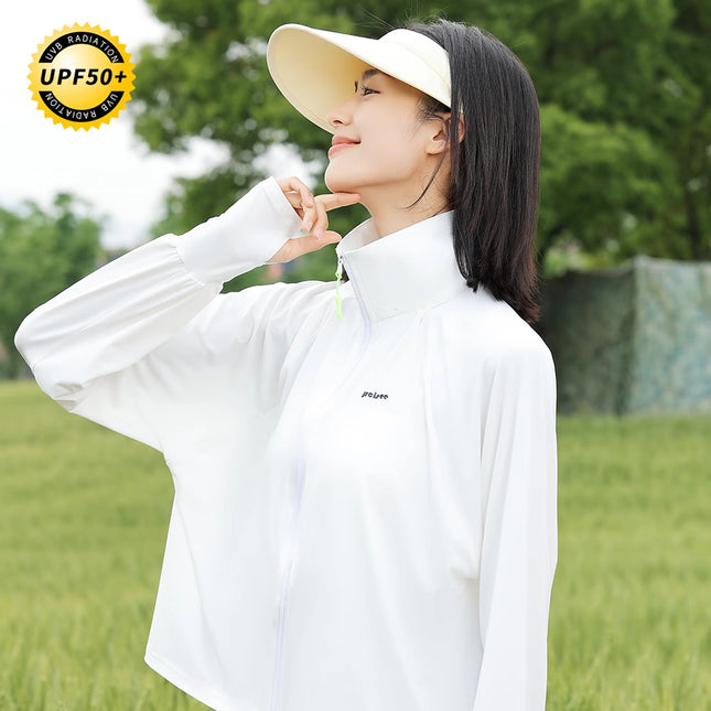 New outdoor ice silk upf50 summer women's anti-ultraviolet light coat cool and breathable sunscreen clothing