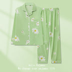 S green chrysanthemum cardigan long set / M
