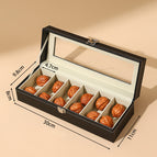 Black leather 6 Gwen play storage box