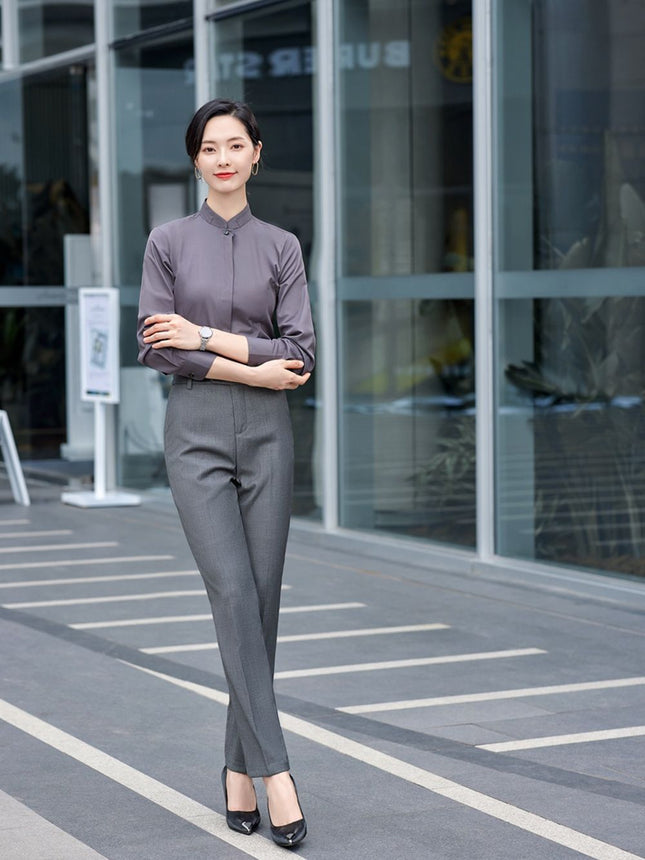 Professional suit Women's Spring and Autumn Gray Shirt Dress Men's and Women's Same Model Sales Office Car 4s Shop Sales Work Clothes