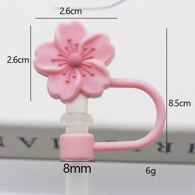 Popular 10mm Begonia Flower Straw Cap Stanley Water Cup Straw Plug Silicone Flower Straw Cover Direct from Manufacturer