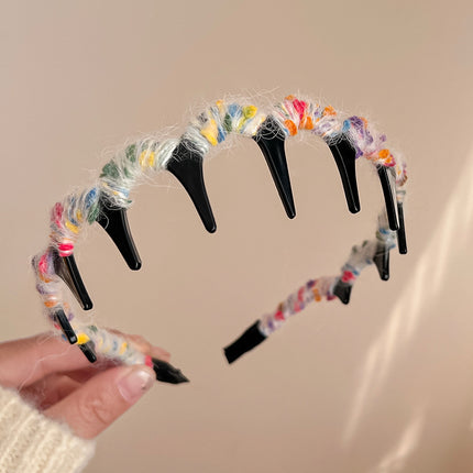 Plush Leopard Print Headband for Women, Autumn Hair Accessory for Tidying up Stray Hair, High Cranial Headband, Hair Clip, Hair Accessory, Korean Style Headband