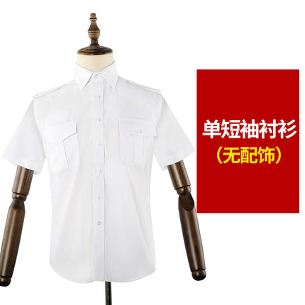 Security summer short sleeve shirt men's half sleeve plus size work clothes summer property concierge uniform shirt suit