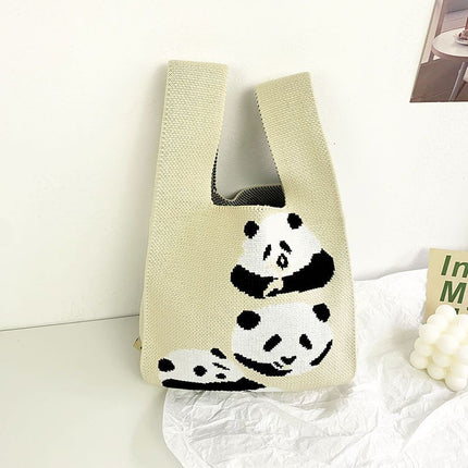 National Treasure Series Panda Knitted Bag Cute Tote Bag Panda Travel Souvenir 2023 New National Trend Bag