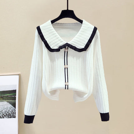 Plus Size Women's Spring and Autum Suit Women's 2025 New Knitted Sweater Slimming Look Versatile Denim Skirt Two-Piece Set