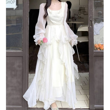 Fugitive Princess Dress 2023 New Summer Light Wedding Dress Design Sense Tight Waist French First Love Gentle White Moonlight dress